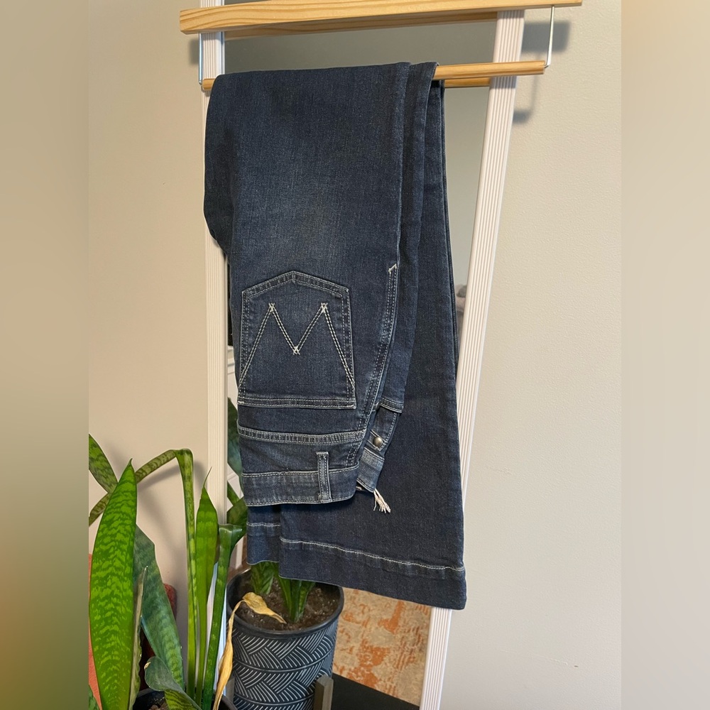 Wrangler Dark Blue Flare & Wide Leg Jeans